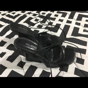 Lace up heeled sandals